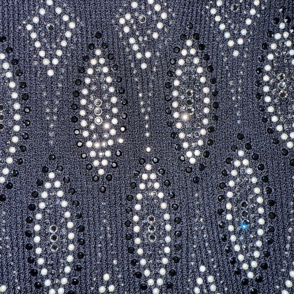 St John Evening Black Beaded Blazer Jacket Size 12 Vintage Santana Knit - Picture 8 of 10